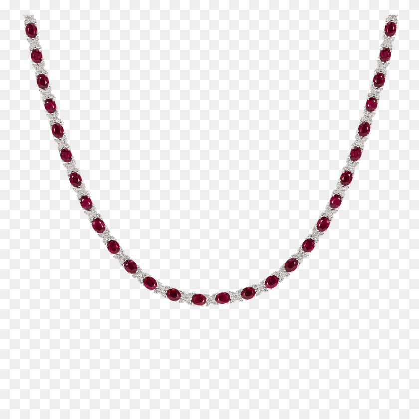 2240x2240 Ruby And Diamond Necklace - Diamond Necklace PNG