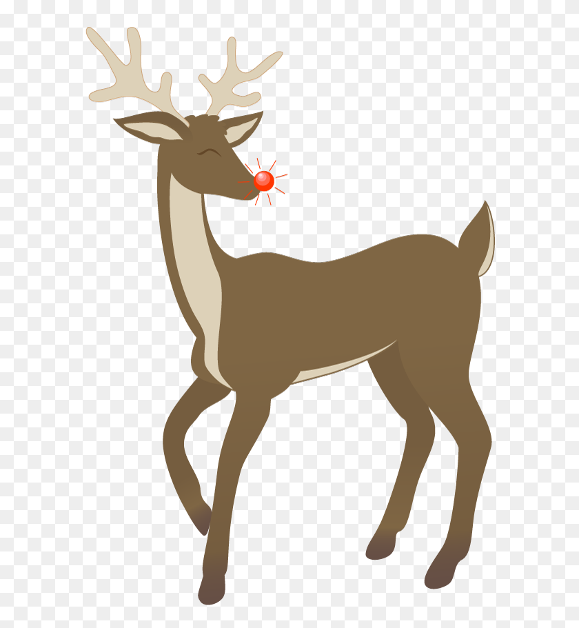 600x851 Rudolph The Red Nosed Reindeer - Reindeer Black And White Clipart