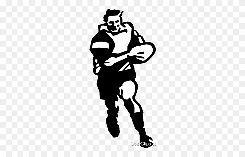 228x480 Rugby Player Royalty Free Vector Clip Art Illustration - Rugby Clipart