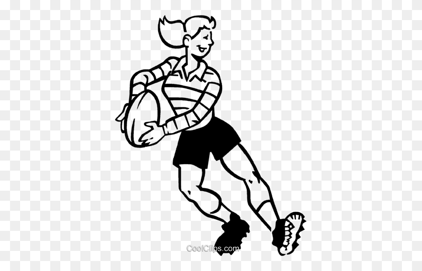 381x480 Rugby Player Royalty Free Vector Clip Art Illustration - Rugby Clipart