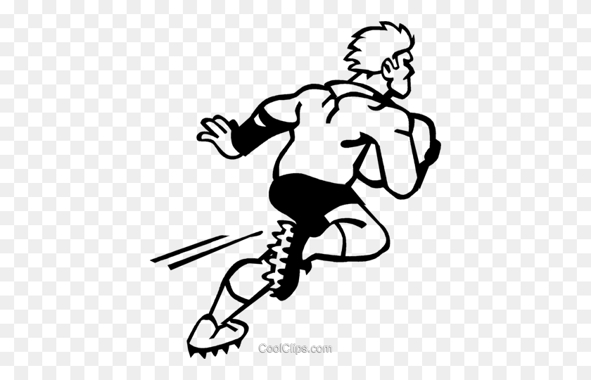 414x480 Rugby Player Royalty Free Vector Clip Art Illustration - Rugby Clipart