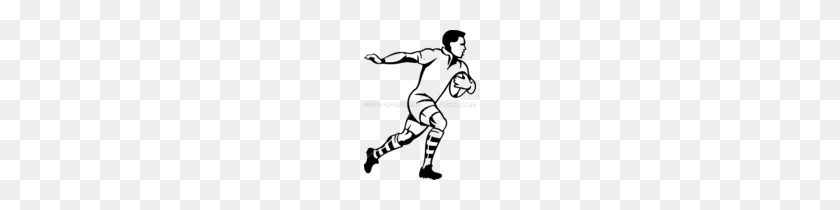 112x150 Jugador De Rugby Ejecutando Ilustraciones Listas Para Producción Para Impresión De Camisetas - Clipart De Rugby