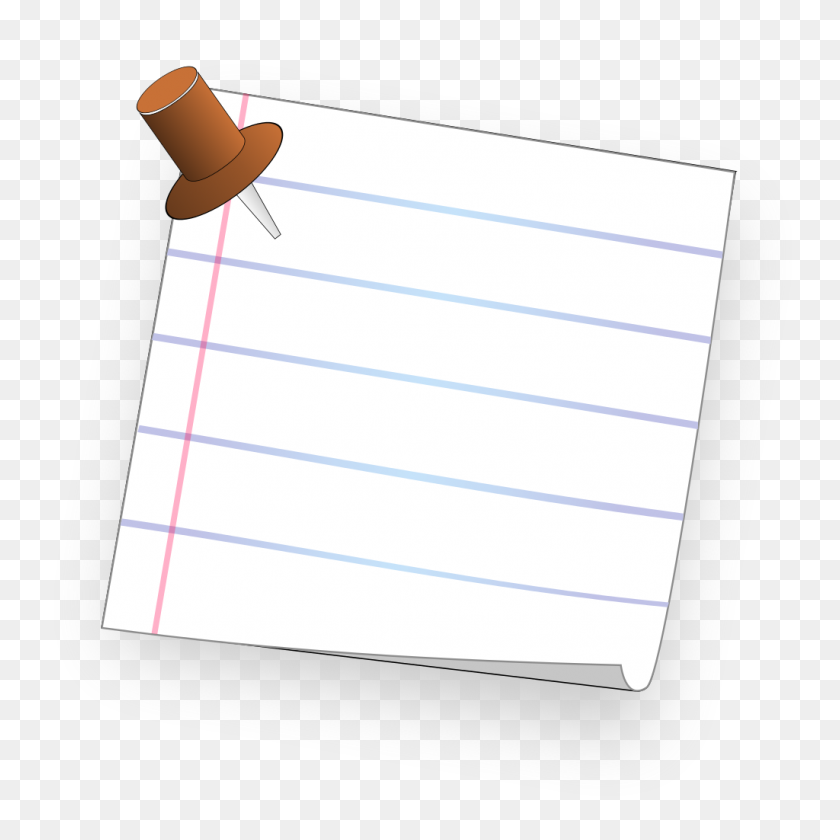 1024x1024 Ruled Paper Note With Pin - Note Paper PNG