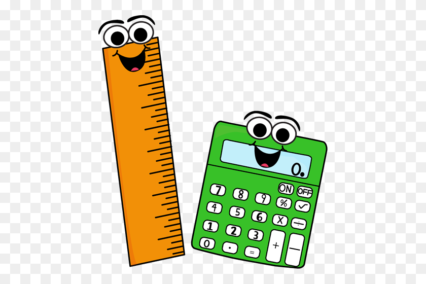 452x500 Ruler And Calculator Clip Art - Classroom Supplies Clipart