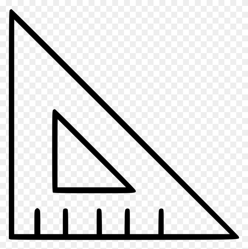980x986 Ruler Triangle Png Icon Free Download - Ruler Black And White Clipart