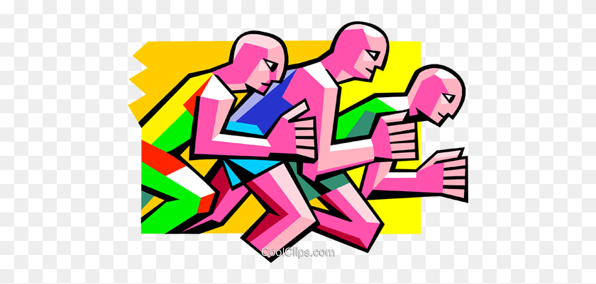 480x341 Runners, Track Field Royalty Free Vector Clip Art Illustration - Track And Field Clipart
