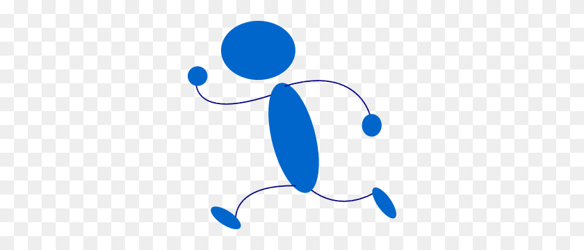 300x300 Running Blue Stick Man Clip Art - Person Running Clipart