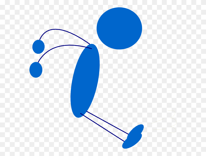 600x577 Running Blue Stick Man Clip Art - Marshmallow On Stick Clipart