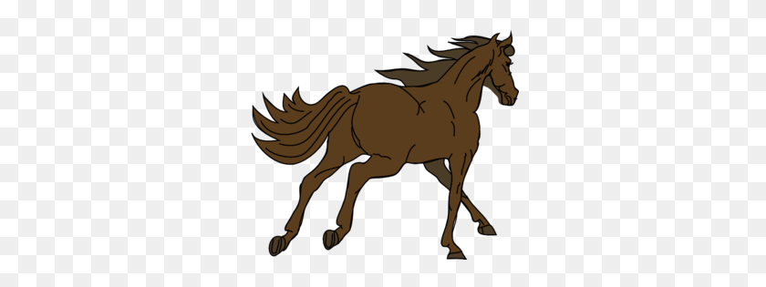 299x255 Бегущая Коричневая Лошадь Картинки - Лошадь Клипарт Png