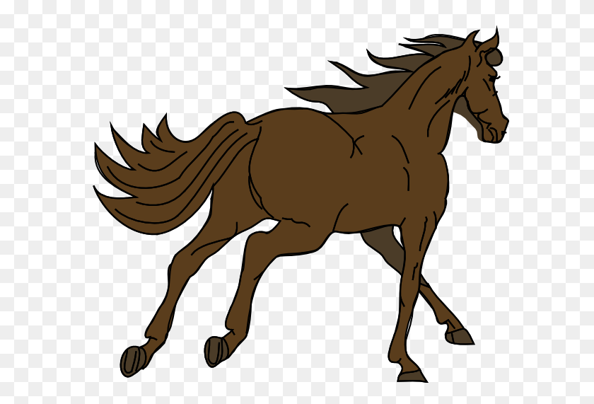 600x511 Бегущая Коричневая Лошадь Картинки Скачать - Лошадь Клипарт Прозрачный