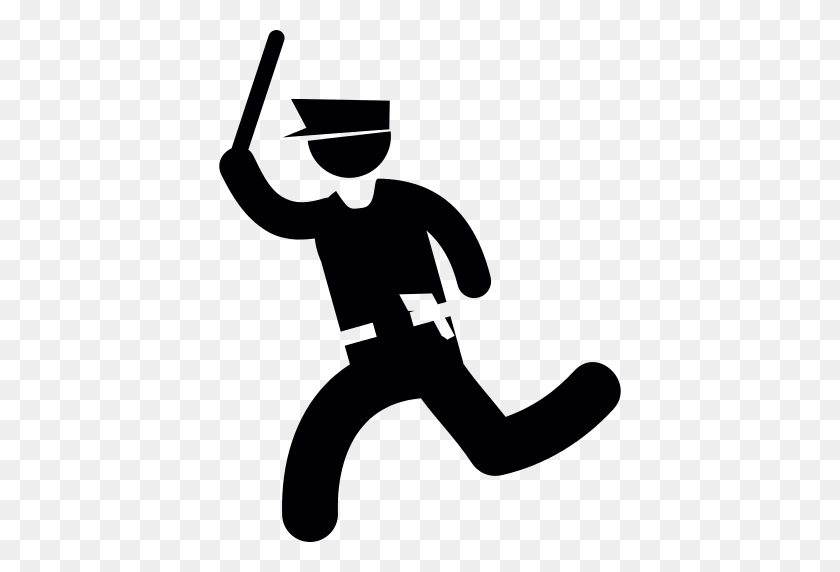 512x512 Running Cop Png Icon - Cop Hat PNG