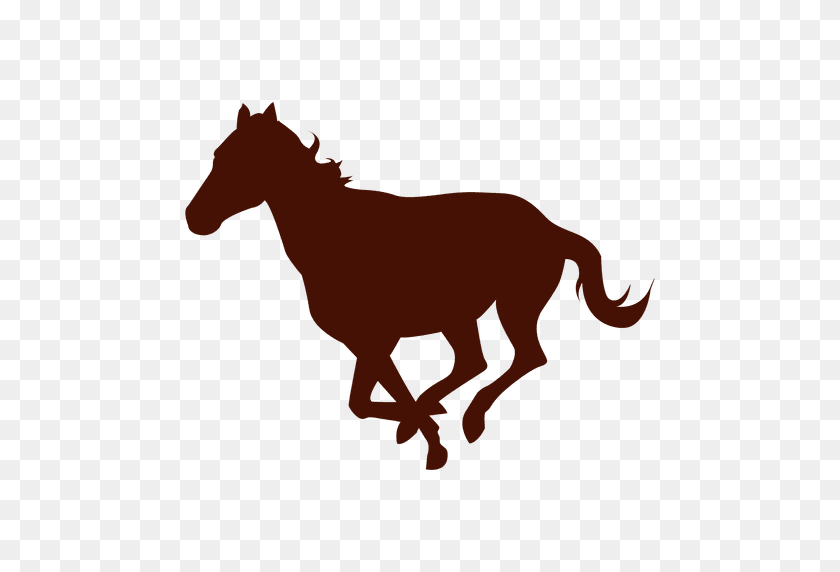 512x512 Running Farm Horse Silhouette - Mustang Horse PNG