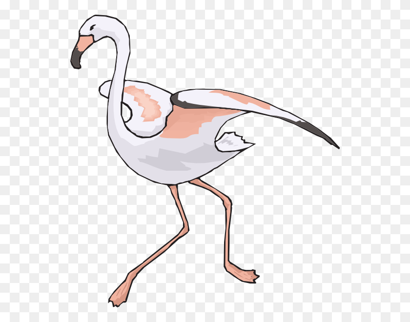 552x600 Running Flamingo Clip Art - Flamingo Clipart