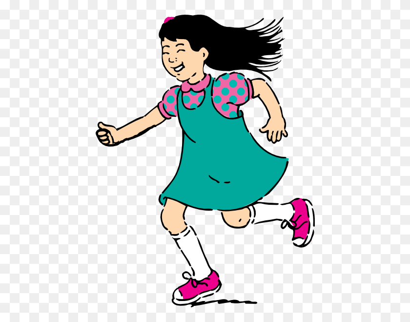 450x599 Running Girl Clip Art - Child Running Clipart