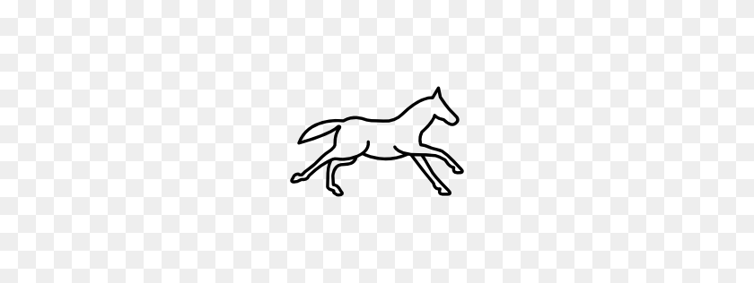 256x256 Running Horse Outline - Esquema De Imágenes Prediseñadas De Caballo