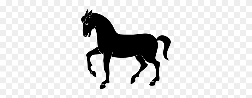 300x269 Running Horse Silhouette Clip Art Free - Mustang Clipart Black And White