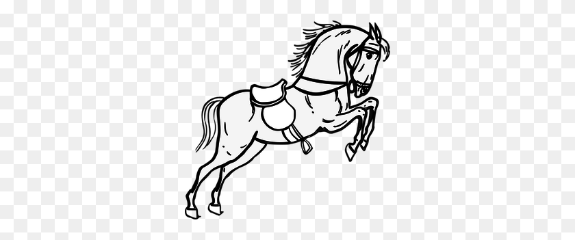 300x291 Бегущая Лошадь Силуэт Картинки Бесплатно - Прыжок Клипарт Черный И Белый