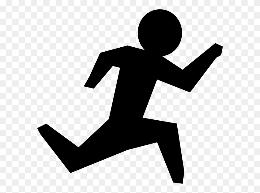 600x564 Running Man Clipart - Estudiante Sentado Clipart