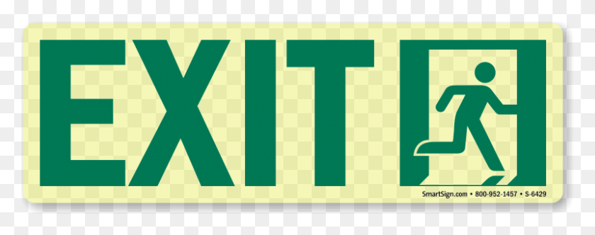 800x279 Running Man Exit Signs And Symbols - Exit Sign Clip Art