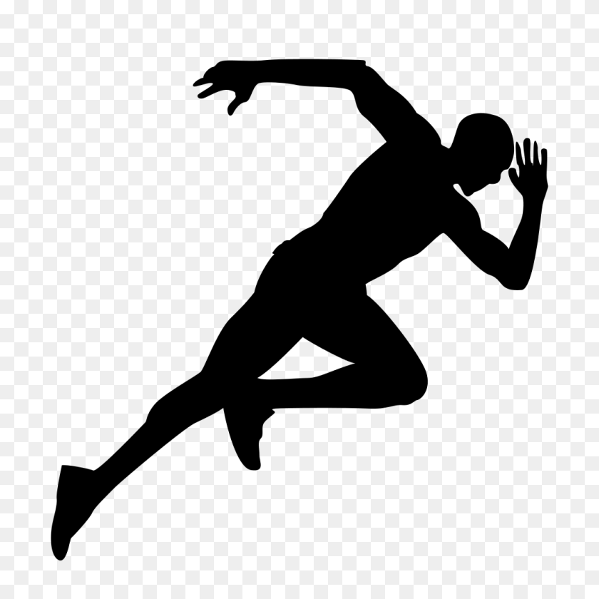 1024x1024 Running Man Icon - Running Silhouette PNG