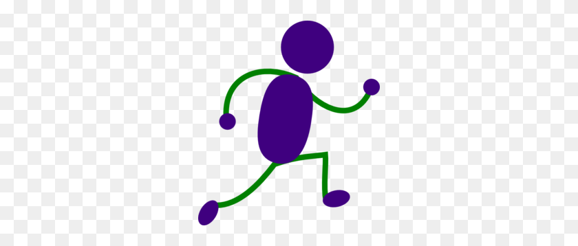 264x298 Running Man Purple And Green Clip Art - Running Feet Clipart