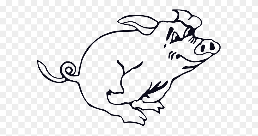 600x385 Running Pig Clipart Png For Web - Flying Pig Clipart