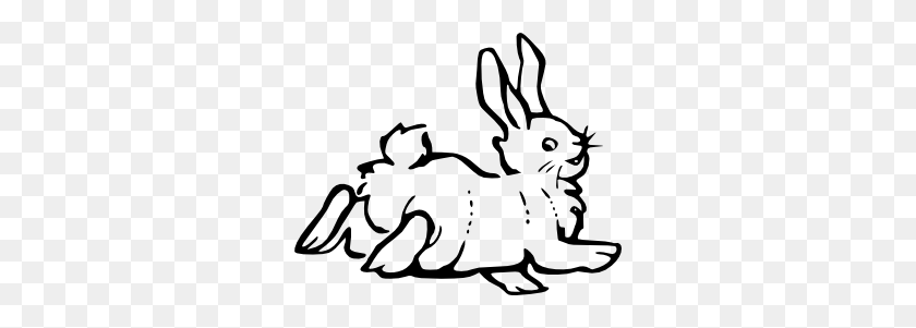 300x241 Running Rabbit Outline Clip Art - Bunny Clipart Outline