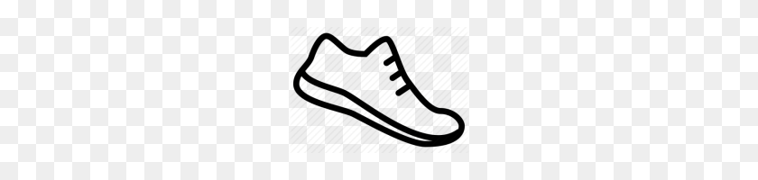 200x140 Running Shoe Clip Art Running Shoe Image Library Black - Music Clipart Black And White