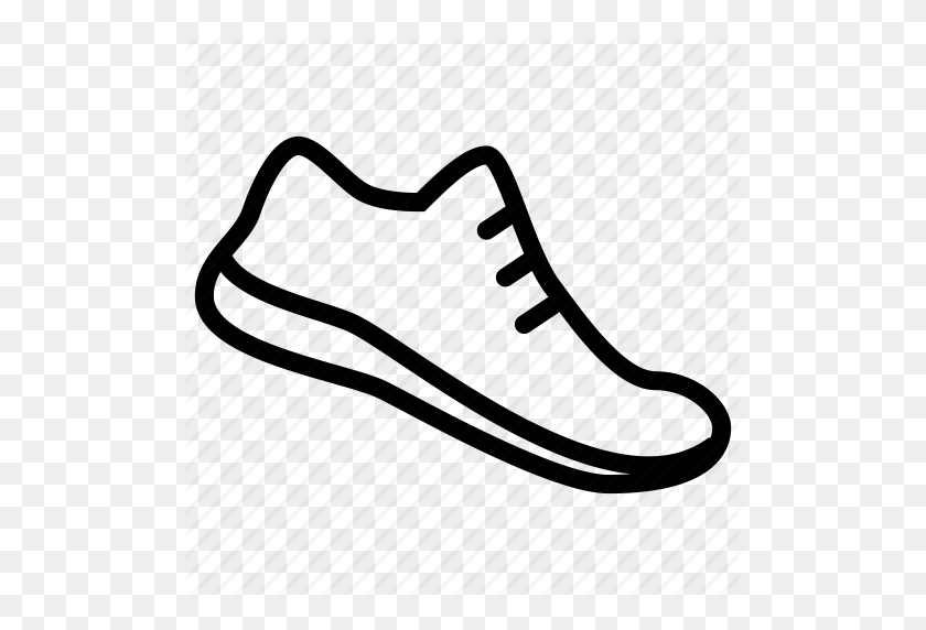 512x512 Running Shoe Template Clipart - Shoe Print Clipart Black And White