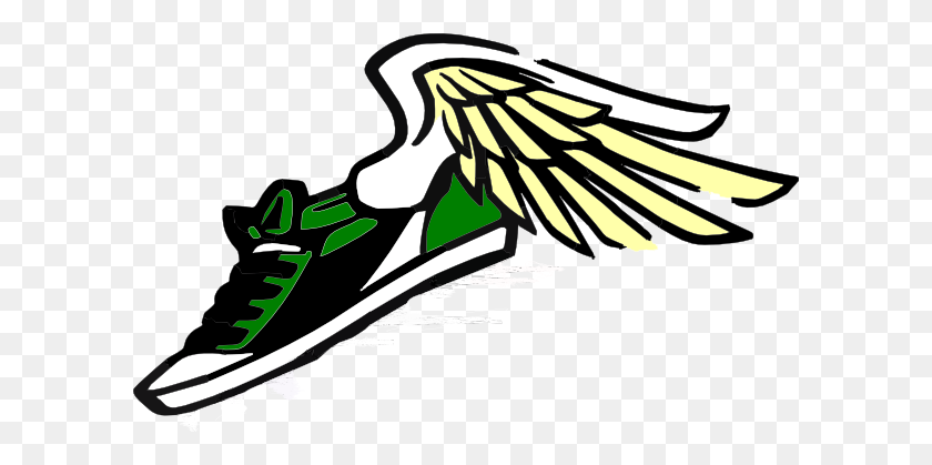 600x359 Running Shoe With Wings Clip Art - Athletic Trainer Clipart