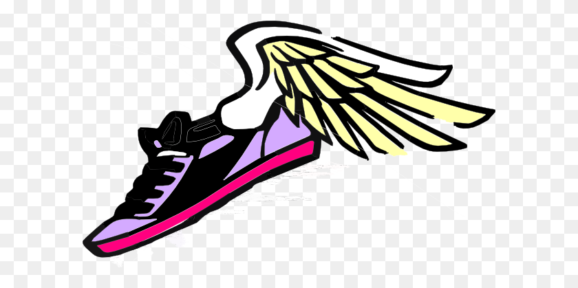 600x359 Беговая Обувь С Крыльями Пурпурно-Розовая Картинки - Трек Обуви Клипарт
