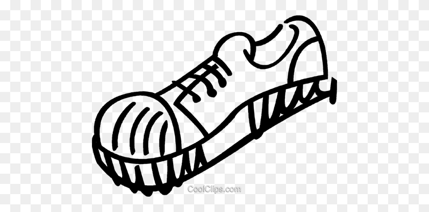 480x355 Zapatos Para Correr Royalty Free Vector Clipart Illustration - Run Clipart Black And White