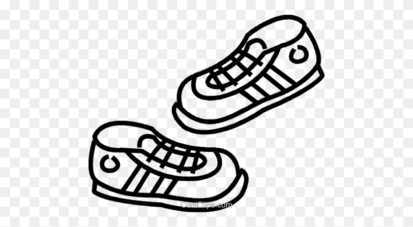 480x401 Running Shoes Royalty Free Vector Clip Art Illustration - Running Clipart PNG