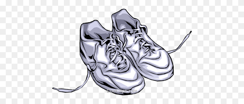 480x299 Running Shoes Royalty Free Vector Clip Art Illustration - Track Shoe Clipart