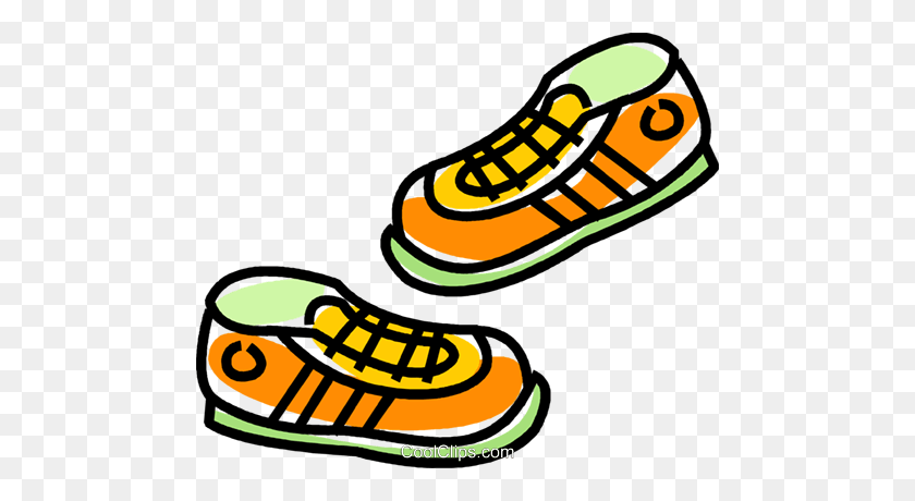 480x400 Running Shoes Royalty Free Vector Clip Art Illustration - Free Clipart Running Shoes