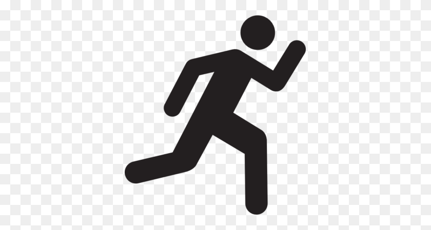 353x389 Running Stick Man Group With Items - Run Black And White Clipart