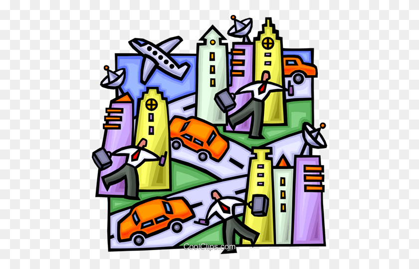 472x480 Rush Hour In The City Royalty Free Vector Clip Art Illustration - Rush Clipart