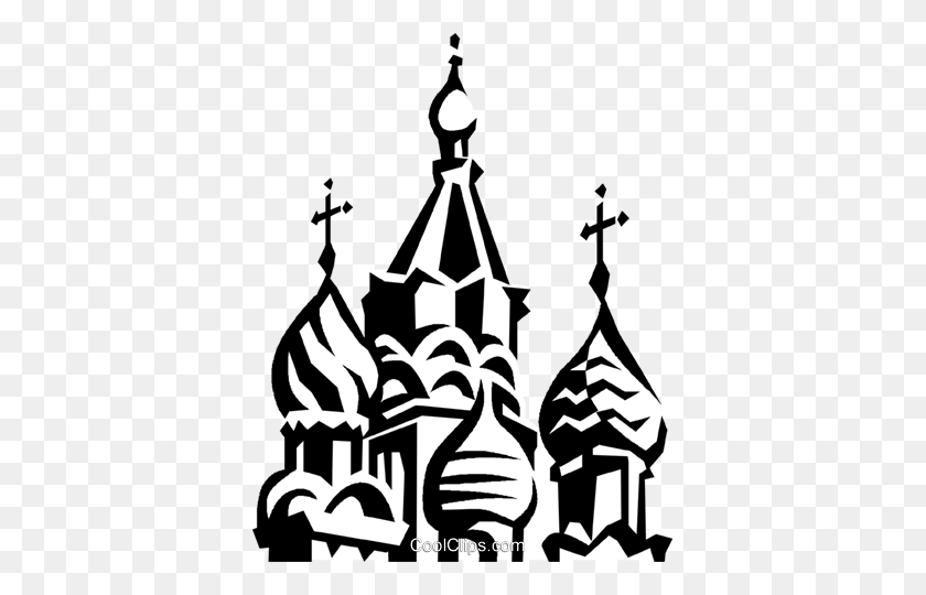 381x480 Russian Buildings Royalty Free Vector Clip Art Illustration - Cathedral Clipart