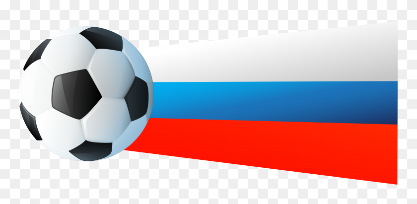 8000x3604 Bandera De Rusia Con Balón De Fútbol Png Clipart Gallery - Bandera De Rusia Clipart