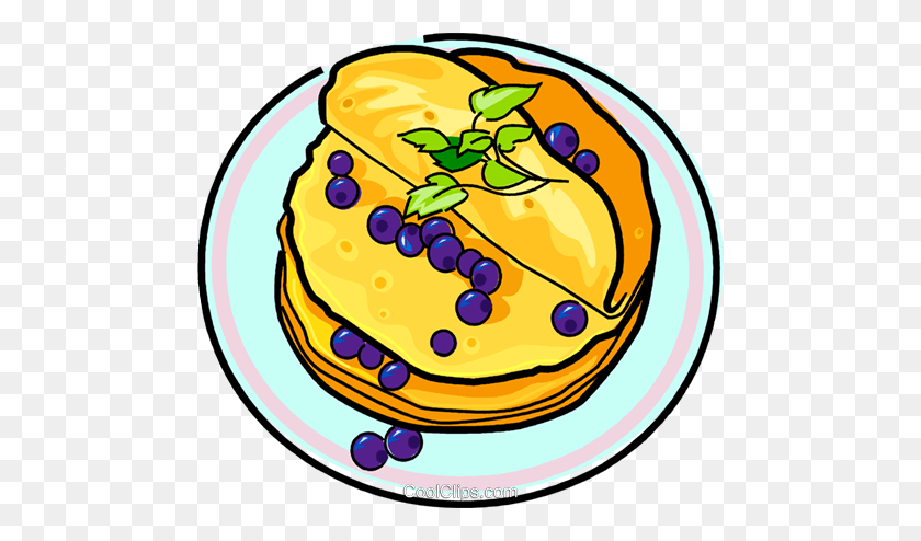 480x434 Russian Pancakes With Blackberries Royalty Free Vector Clip Art - Pancake Clipart
