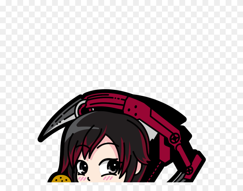 592x600 Rwby Ruby Window Peeker Decal Rooster Teeth Store - Ruby Red Slippers Clipart