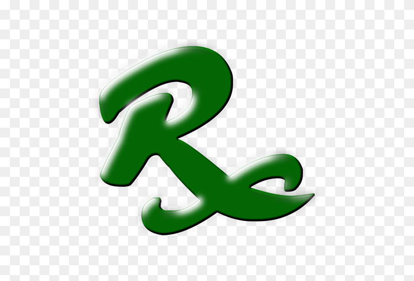 512x512 Зеленый Символ Аптеки Rx Клипарт Изображение - Американские Символы Клипарт