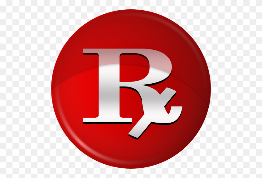 512x512 Rx Логотип Аптека Символ Красный Клипарт Изображение - Красная Кнопка Клипарт