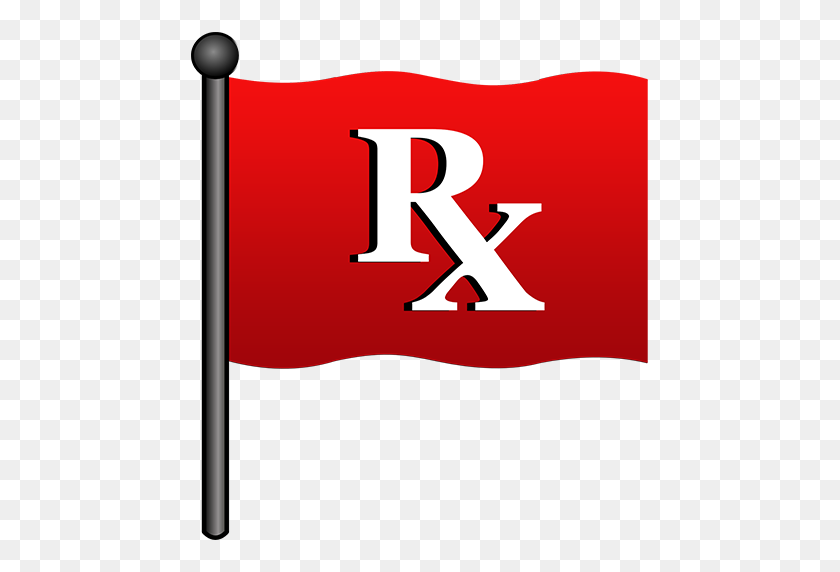 512x512 Rx Red Flag Clipart Image - Binary Clipart