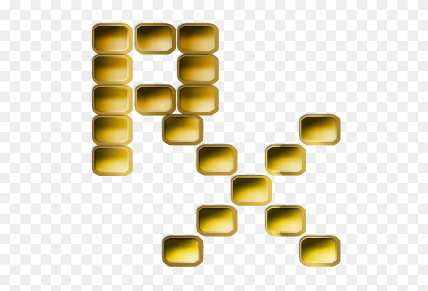 512x512 Символ Rx Золотые Точки Клипарт Изображение - Золотые Точки Png