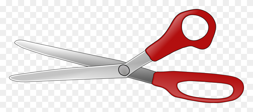 2400x969 Ryanlerch Scissors Open Clipart Of Clip Art - Household Clipart