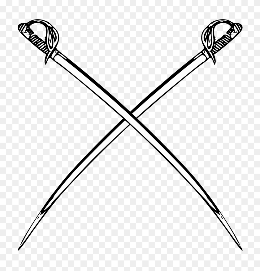 2000x2089 Sabres - Crossed Swords PNG