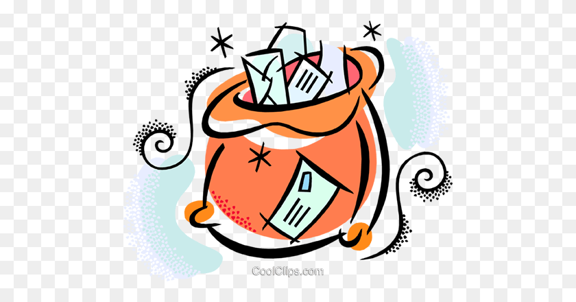 480x380 Sack Of Mail Royalty Free Vector Clip Art Illustration - Sack Clipart