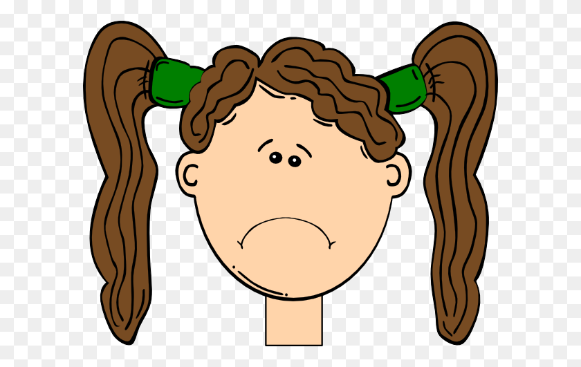 600x471 Sad Brown Hair Girl Clip Art - Brown Hair PNG