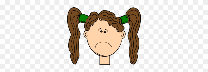 298x234 Sad Brown Hair Girl Clip Art - Hairstyle Clipart